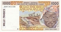 West African States 1000 Francs, 1998